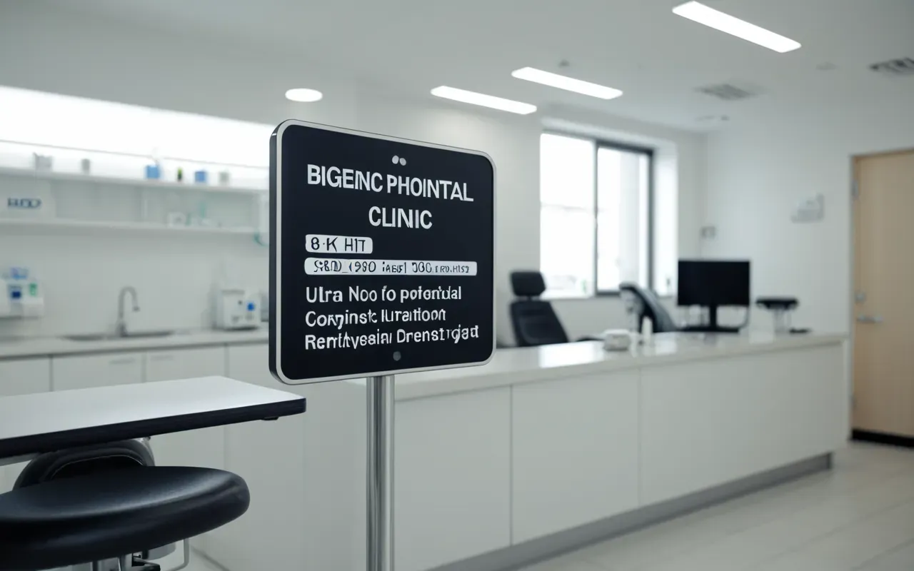 diş hekimliği teknolojisi A modern dental clinic interior with a dentist explaining a digital treatment plan to a patient in a bright room with soft lighting and minimal decor, capturing the trust and technology aspect of oral health.